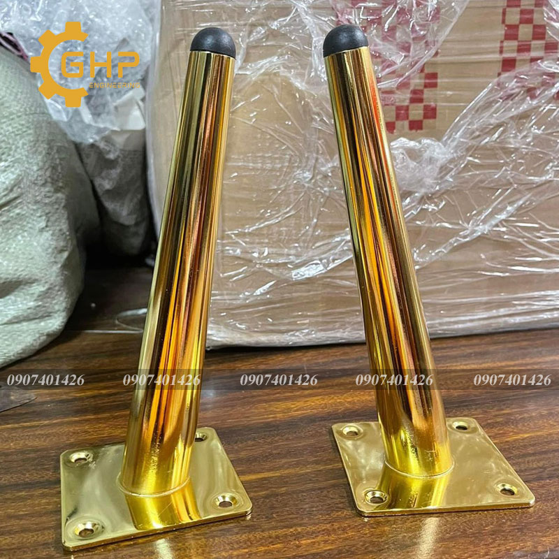 Chân côn bàn ghế sofa dài 15cm-vàng-xéo