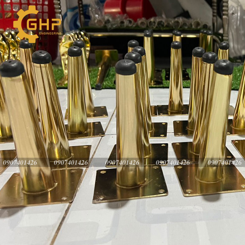 Chân bàn ghế sofa tròn vàng 10cm