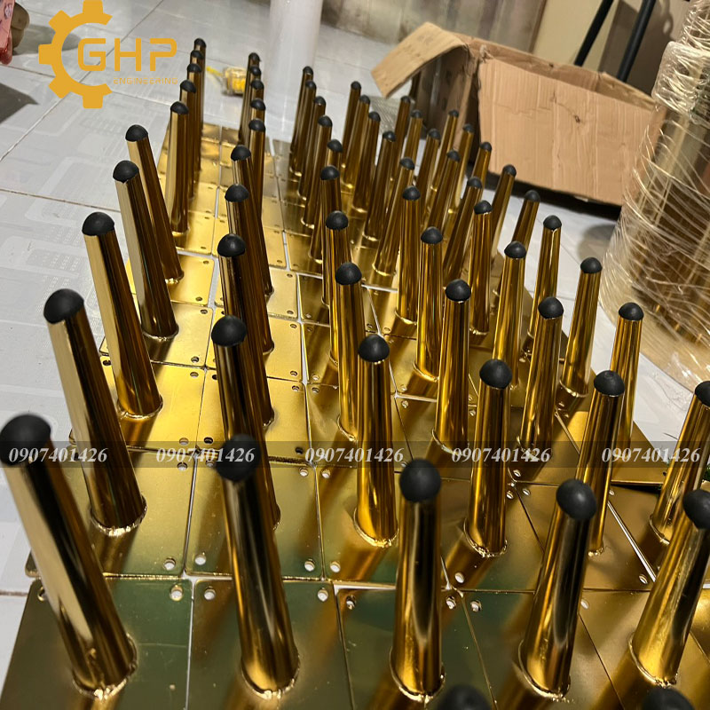Chân sofa-chân kệ-tủ màu vàng gold 10cm