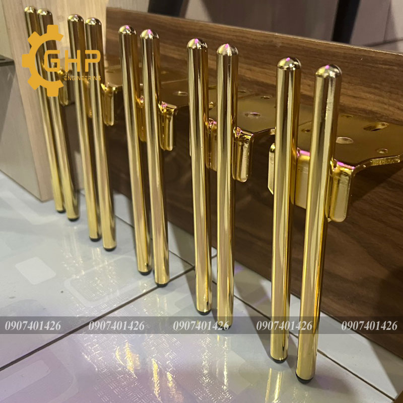 Chân bàn ghế sofa dáng đũa 15cm-gold