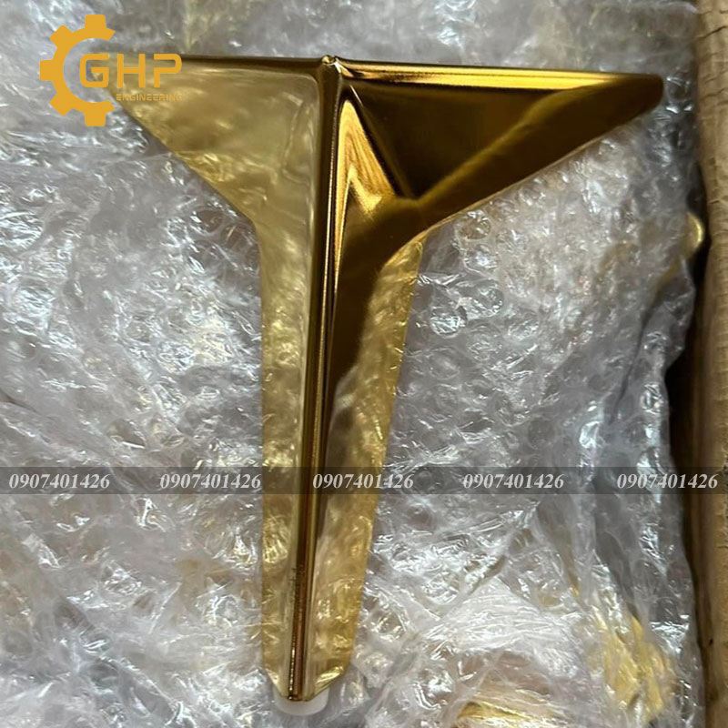 Chân sofa-chân kệ tủ ba trạc xéo màu gold 13cm