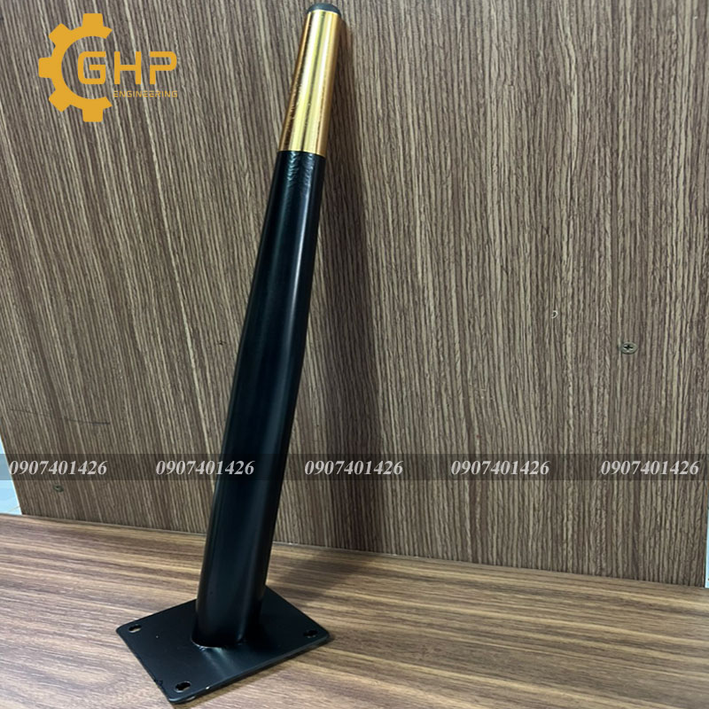 Chân bàn ghế sơn đen vàng 40cm