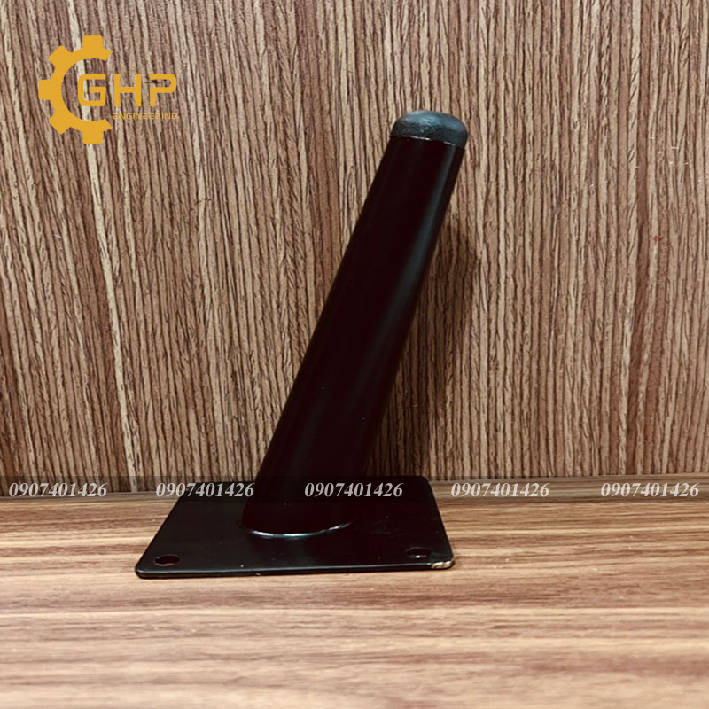 Chân côn bàn ghế sofa dài 15cm-đen-xéo