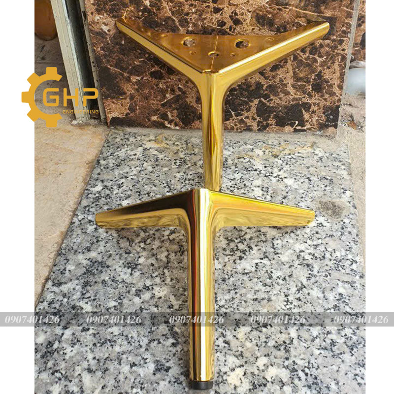 Chân bàn ghế sofa góc nhỏ vàng gold 15cm